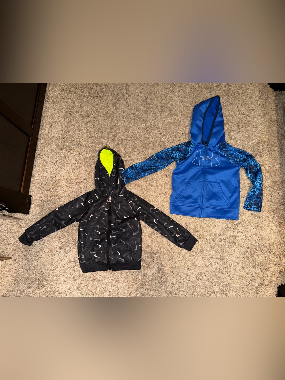Lot of two boys name, brand hooded full zip jackets size 24 months
